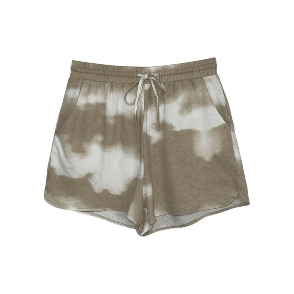 Urban Daizy High-Waisted Shorts Women’s Large Tan White Beach Lightweight‎